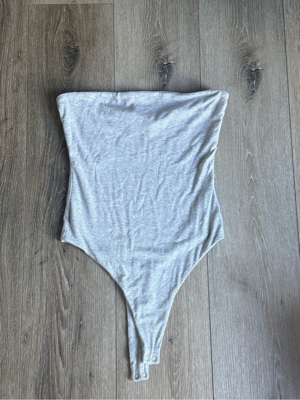 naked wardrobe Grey Strapless One-Piece Bodysuit